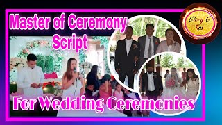 Emcee Script for Wedding Ceremony  Glory G Tips [upl. by Darcey]