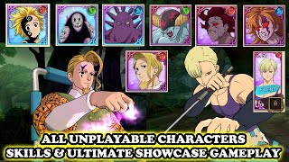 7DS Grand Cross  All Unplayable Characters Skills amp Ultimate 8 Characters Not Playable Yet [upl. by Llezniuq]