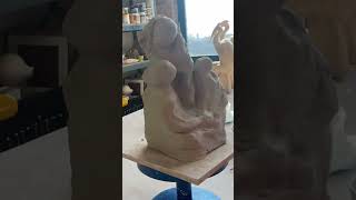 Sculpting Abstract stoneware sculpturesculpture ceramic clay pottery arts shortvideo [upl. by Ailelc]