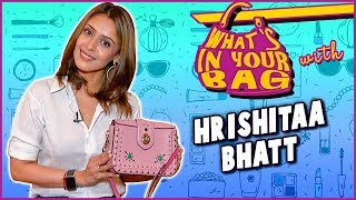 Hrishitaa Bhatt Handbag Secret Revealed  What’s In Your Bag  TellyMasala [upl. by Ecirpac]