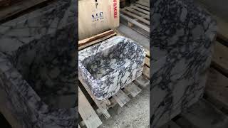 calacatta viola marble vanity sink  handcarved marble vanity  bathroom sink custom order vanity [upl. by Salomone]