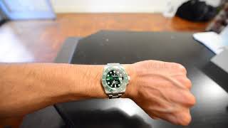 Rolex Green Submariner 116610LV  Hulk on 675quot wrist [upl. by Sumer898]