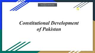 Federalism and Constitution of Pakistan 1973  Syed Noor Hussain  PAS [upl. by Skiest36]