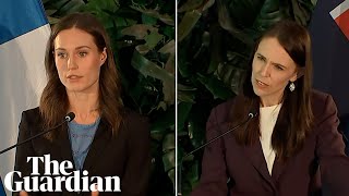 Reporter asks if Jacinda Ardern and Sanna Marin are meeting because of their similar age [upl. by Chemarin]