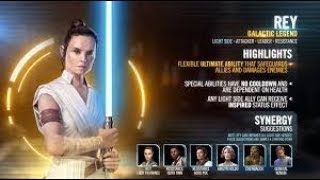 Swgoh GL Rey tier 6  2 zetas on Rey  1 RHF only Lightspeed bundle  lowest requirements [upl. by Nath132]