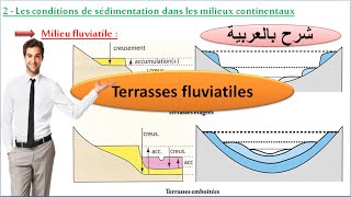 les conditions de sédimentation dans les milieux continentaux les milieux fluviatiles شرح بالعربية [upl. by Loralie]