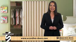 Accordiondoorscom Woodfold Accordion Doors Folding Doors Acoustical Partitions Room Dividers [upl. by Tolman]