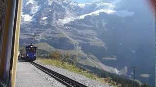 Jungfraubahn Wengen Kleinen Scheidegg  RhB SBB Swiss Train  Swiss Rack Train Jungfraubahnen [upl. by Ruben]