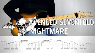 AVENGED SEVENFOLD  NIGHTMARE Solo  Guitar Cover Tutorial FREE TAB [upl. by Bergstrom423]