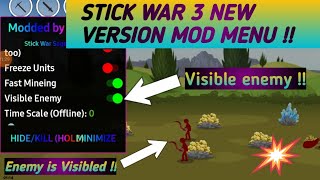 NEW STICK WAR 3 MOD MENU APK GAMEPLAY PART 5 NEW VERSION AND NEW FUTURE VISIBLE ENEMY [upl. by Scrivings145]