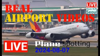 ICN 인천공항 20240807 라이브 방송  Real Airport Videos Plane spotting aircraft aviation airport의 사본 [upl. by Delora]