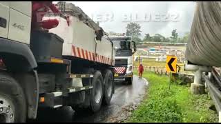 Pengangkutan mesin PLTP GUNUNG SALAK VOLVO FMX VS VOLVO 610 [upl. by Eeliram]