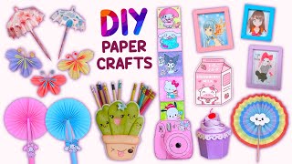 8 DIY PAPER CRAFTS  Sanrio Crafts  School Supplies and more diy papercraft [upl. by Artemed854]