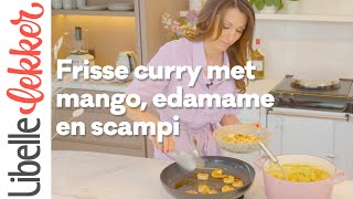 Sandra Bekkari tipt frisse curry met mango edamame en scampi [upl. by Atirahs]