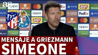 ATLÉTICO 2  OPORTO 1  El MENSAJE de SIMEONE a GRIEZMANN RENDIMIENTO Y REALIDAD  AS [upl. by Doscher]