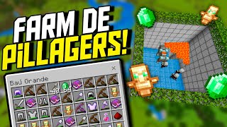 FARM de PILLAGERS AUTOMÁTICA no MINECRAFT BEDROCK 120  TUTORIAL [upl. by Ennovoj209]