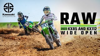 Raw  2022 KX85 and KX112 TwoStrokes Wide Open [upl. by Tamberg292]