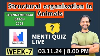 Structural organisation in Animals in Tamil  Menti Quiz  TB 2025 [upl. by Poirer484]