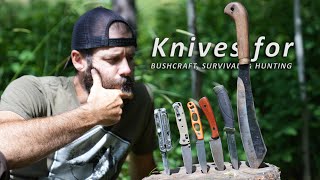 The KNIVES I use for BUSHCRAFT SURVIVAL amp HUNTING  Knife Sharpening TIPS [upl. by Balthasar]