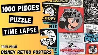 Disney Retro Posters 1000 Pieces Trefl Puzzle  Time Lapse [upl. by Eicyak]