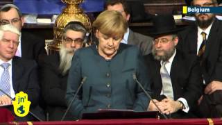 European Jewish leaders honour Angela Merkel German leader speaks of support for Israel [upl. by Sol848]