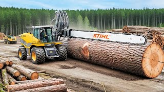 Extreme Dangerous Fastest Big Chainsaw Cutting Tree Machines  Monster Stump Removal Excavator 12 [upl. by Fidele]