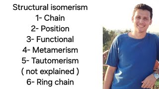 Structural isomerism  chain  Position  Functional  Metamerism  Ring chain [upl. by Narcis]