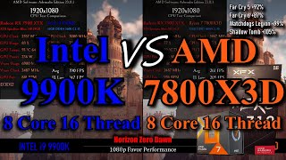 Intel 9900K vs AMD 7800X3D  8 Game CPU Benchmark Comparison  RX 7900 XTX [upl. by Milurd]