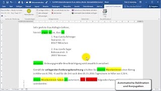 Anwaltssoftware LawFirm® 812  Dokumente mit automatischer Konjugation und Deklination erstellen [upl. by Newsom]