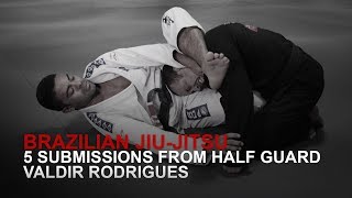 BJJ 5 Submissions From Half Guard  Evolve University [upl. by Nnyledam572]