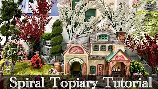 Christmas Village Spiral Topiary Tutorial [upl. by Ellersick494]