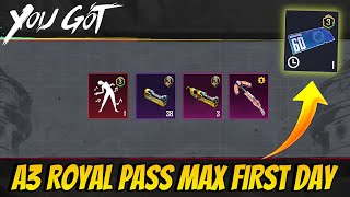 😍ROYAL PASS MAX A3  A3 RP MAX FIRST DAY  BGMI NEW A3 ROYAL PASS IS HERE ParasOfficialYT [upl. by Sibell769]