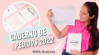 Caderno de pedidos e Planner 2022 GRATUITO [upl. by Lombardy]