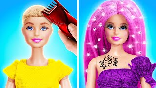 MAKEOVER HACKS FOR DOLL  Extreme Girly Struggles from TikTok Dolls Come to Life by 123 GO [upl. by Miksen511]