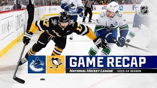 Canucks  Penguins 111  NHL Highlights 2024 [upl. by Yort]