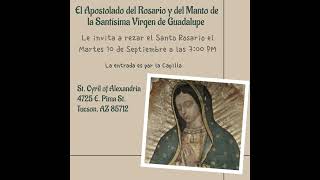 Le invitamos a rezar el Santo Rosario el martes 10 de Sept 700 PM St Cyril of Alexandria Parish [upl. by Gneh375]