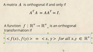 Orthogonal transformation [upl. by Akanke]