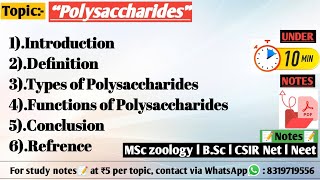 Polysaccharides  Biochemistry [upl. by Swee503]