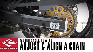 How To Adjust and Align a Motorcycle Chain [upl. by Neerhtak]