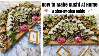 How To Make Sushi At Home  StepbyStep SUSHI Recipe  How To Make A Sushi Platter [upl. by Kenon524]