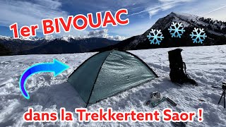 Premier bivouac dans la Trekkertent Saor 🏕️❄️😀 [upl. by Florinda701]