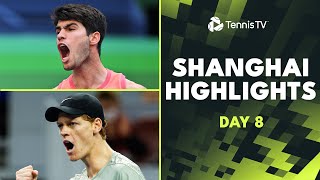 Alcaraz vs Monfils Sinner vs Shelton Djokovic Zverev Play  Shanghai 2024 Highlights Day 8 [upl. by Hamas124]