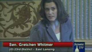 Senator Gretchen Whitmer Responds to ProBullying Legislation [upl. by Marcille]