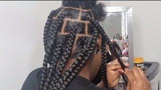 Easy DIY Jumbo knotless Box Braids Tutoria  Beginner Friendly [upl. by Conah140]