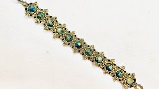 Azurite Beaded Bracelet 💎 Beading Tutorial [upl. by Maclay]