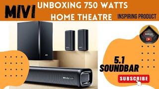 Unboxing Mivi Fort H750 Soundbar 750 Watts Dolby Audio 51 Channel750 W Bluetooth Soundbar [upl. by Akerdnahs]