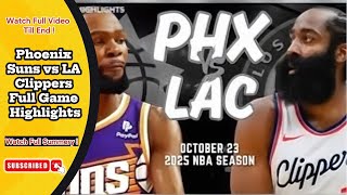 Phoenix Suns vs LA Clippers Full Game Highlights  Newz Jar [upl. by Aelyak]