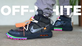 OFF WHITE Nike Air Force 1 Mid REVIEW amp On Feet [upl. by Simara522]