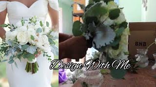 Design with Me  White Bridal Bouquet  Wedding Bouquet  how to [upl. by Nnayrb]