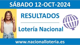 Resultado del sorteo Loteria Nacional del sabado 12 de octubre de 2024 [upl. by Ahsenat]